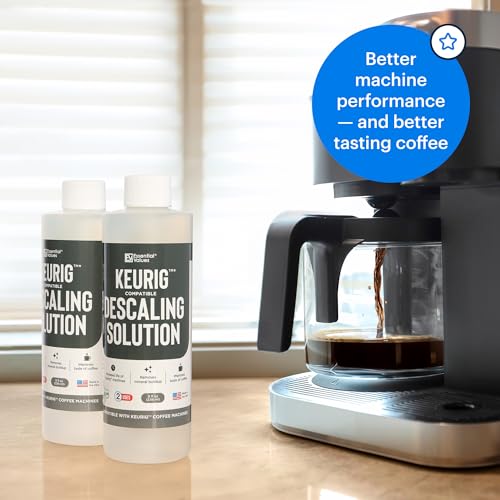 Essential Values Descaling Solution Compatible with Keurig - Coffee Descaler - Coffee Maker Cleaner - Kettle, Espresso Machine Cleaning - 12 Month Supply 2-Pack - Image 3