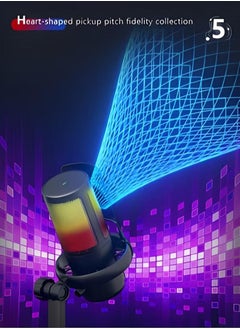 XiuWoo Gaming Ready USB Microphone for PS5 and Mac Versatile Condenser Mic with RGB Lighting Mute Button Pop Filter Gain Knob and Monitoring Jack  - Image 3