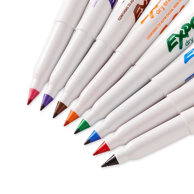 EXPO Low Odor Dry Erase Markers, Ultra-Fine Tip, Assorted Colors, 8 Count - Image 3