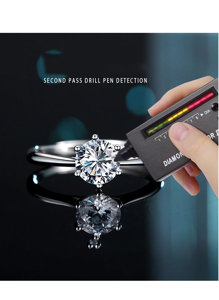 The 2 Carat Moissanite Diamond Ring with Classic Crown Design and Adjustable Size And Matching LED Ring Box, Comes With A GRA Certificate - Image 5