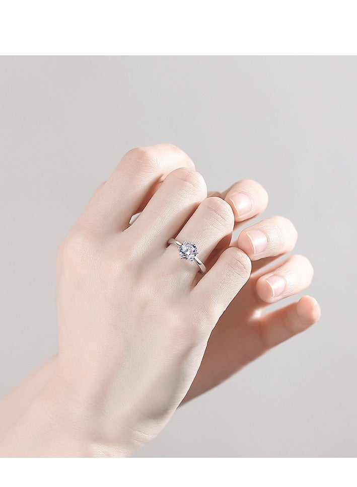 The 2 Carat Moissanite Diamond Ring with Classic Crown Design and Adjustable Size And Matching LED Ring Box, Comes With A GRA Certificate - Image 4