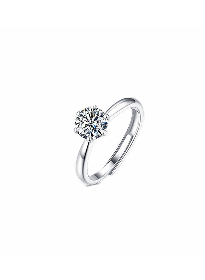 The 2 Carat Moissanite Diamond Ring with Classic Crown Design and Adjustable Size And Matching LED Ring Box, Comes With A GRA Certificate - Image 3