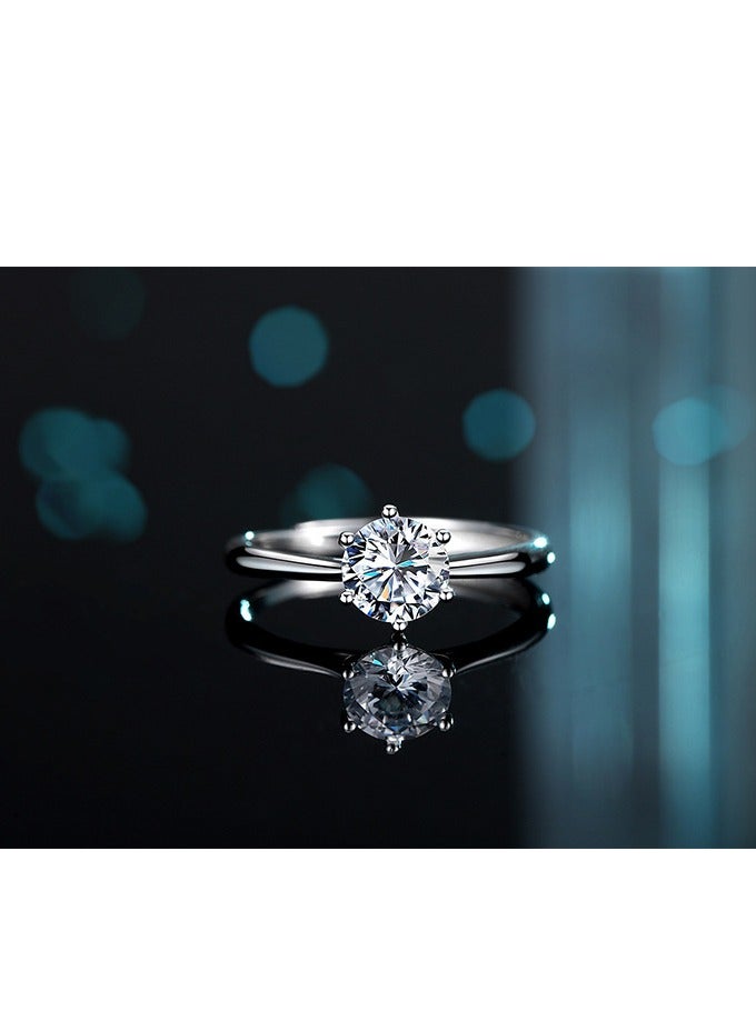 The 2 Carat Moissanite Diamond Ring with Classic Crown Design and Adjustable Size And Matching LED Ring Box, Comes With A GRA Certificate - Image 2