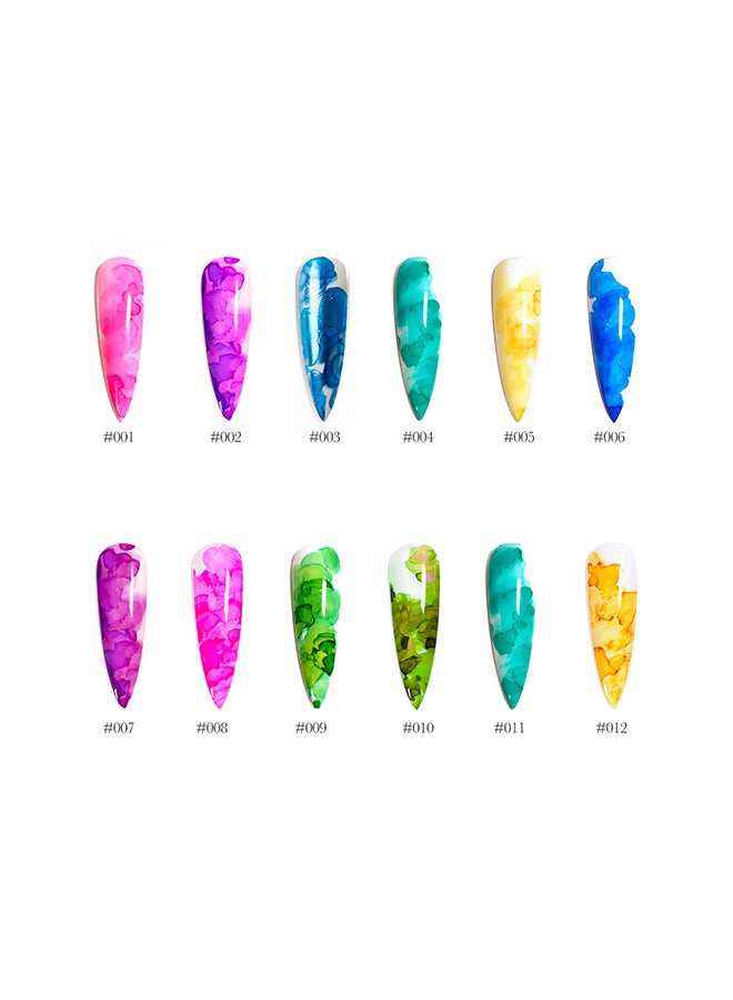 brunson Gel Ink Nail Polish Watercolor Ink Gel Nail Polish Flower Nail Art Blossom Gel for Spreading Marble Effect Soak Off UV Gel Manicure 15mlBGI08 - Image 2