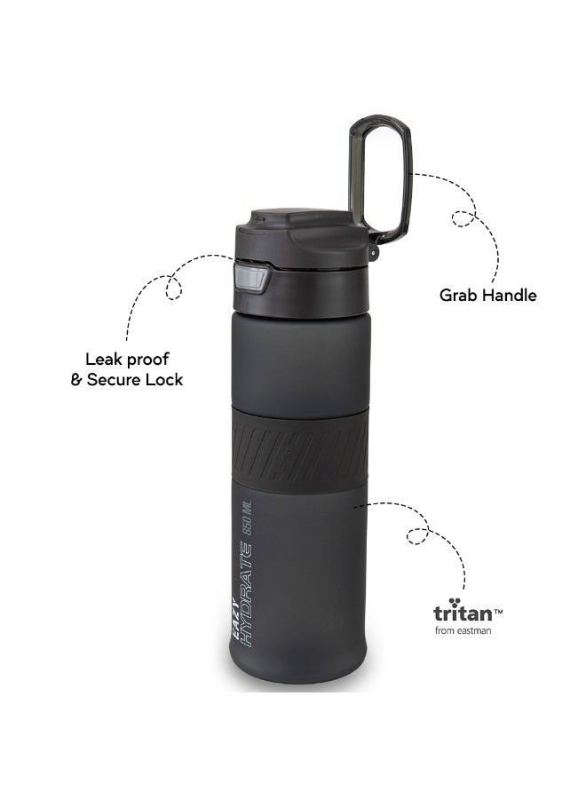 Eazy Kids Personalized Tritan Water Bottle 850ml with Spout Lid & Handle - Phantom Black - Image 4