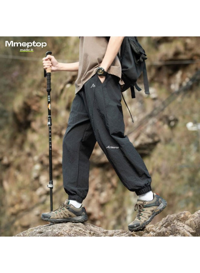 Mmoptop Mountain Series Outdoor Ice Silk Pants For Men, Spring And Summer Loose Thin Casual Joggers, Mmiz05 Black 2XL - Image 5