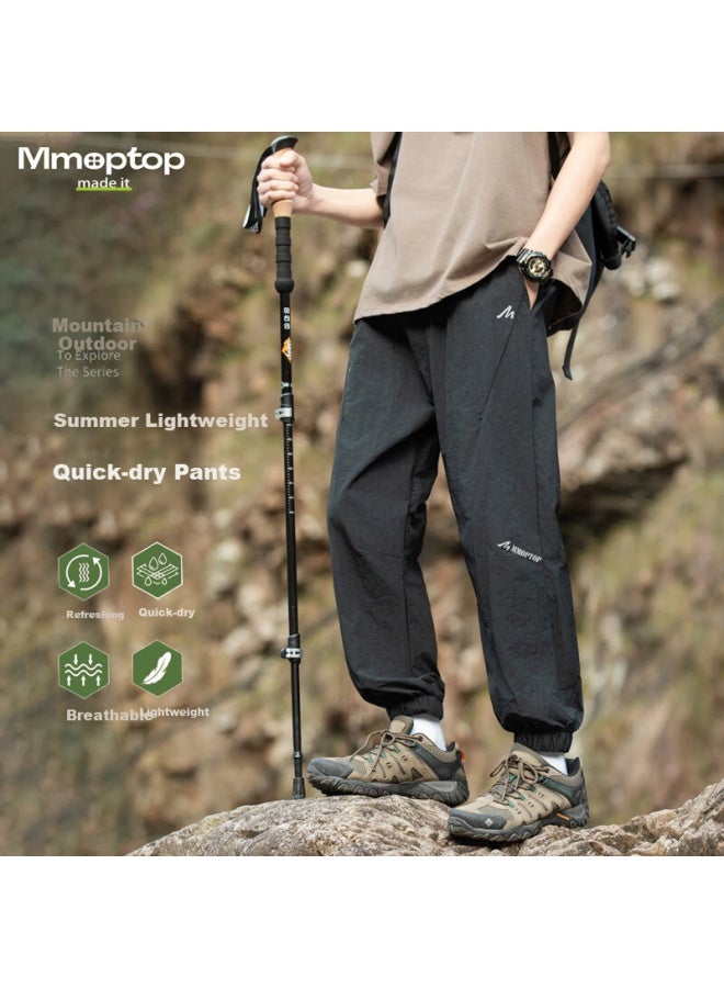 Mmoptop Mountain Series Outdoor Ice Silk Pants For Men, Spring And Summer Loose Thin Casual Joggers, Mmiz05 Black 2XL - Image 1