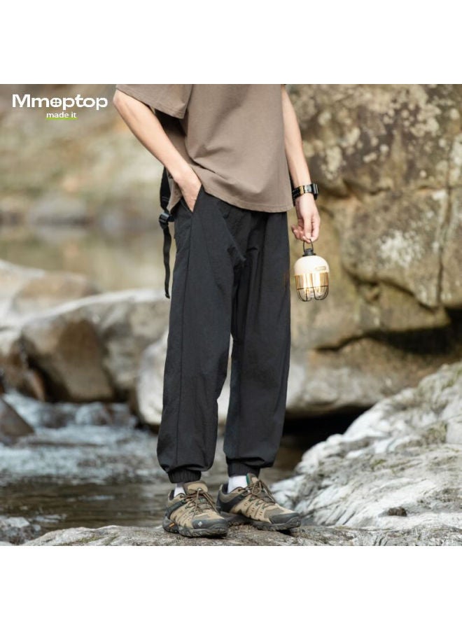 Mmoptop Mountain Series Outdoor Ice Silk Pants For Men, Spring And Summer Loose Thin Casual Joggers, Mmiz05 Black 2XL - Image 2