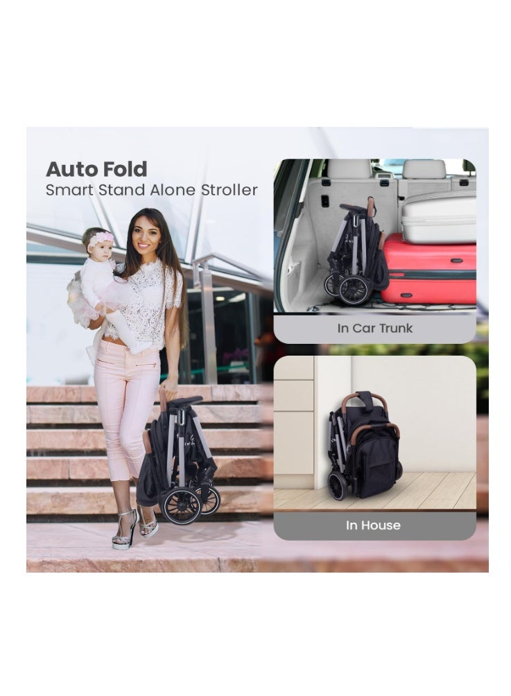 R for Rabbit Street Smart Auto Fold Stylish Newborn Baby Stroller| Aluminum Frame Pram with One Click Fold |Travel Friendly Cabin Trolley Stroller for 0-3 Years for Boy & Girl - Image 3