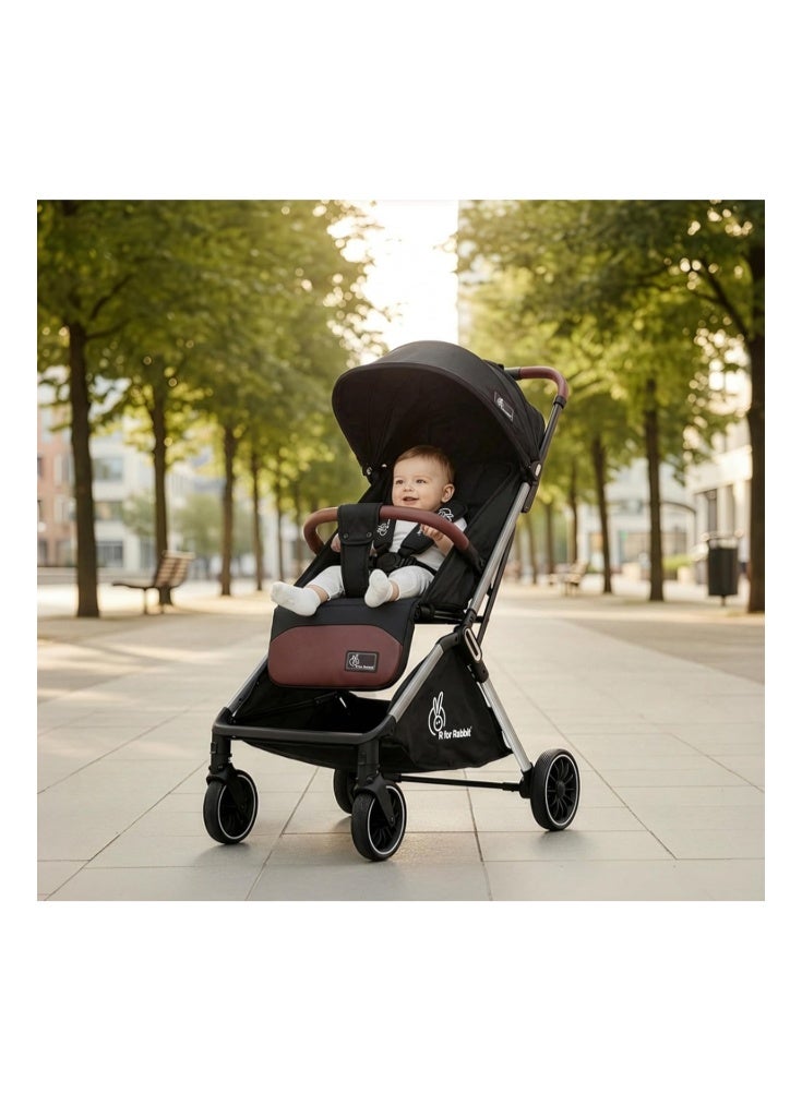 R for Rabbit Street Smart Auto Fold Stylish Newborn Baby Stroller| Aluminum Frame Pram with One Click Fold |Travel Friendly Cabin Trolley Stroller for 0-3 Years for Boy & Girl - Image 1