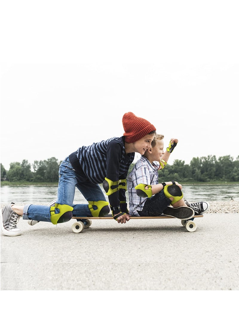 مجموعة معدات الحماية للأطفال، وسادات الركبة للأطفال من سن 7 إلى 13 عامًا، وسادات للركبة والكوع مع واقيات للمعصم 3 في 1 للتزلج وركوب الدراجات والسكوتر (أخضر) - Image 5