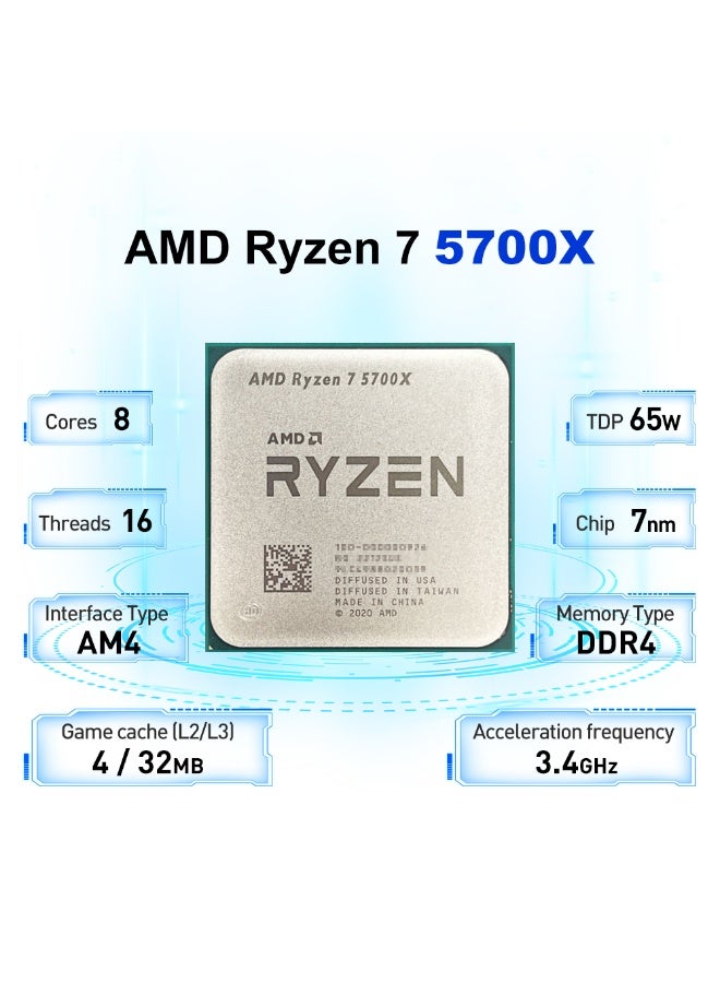 AMD Ryzen 7 5700X 3.4GHz 8-Core 16-Thread R7 5700X Socket AM4 7NM L3=32M Processor 65W DDR4 No Fan - Image 3