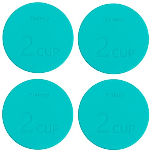 Yodecy Silicone Bowl Lids fit Pyrex Glass Bowls 7200-PC 2 Cup, Yodecy Silicone Bowl Lids fit Anchor Hocking Glass Bowls 7200-PC 2 Cup,Replacement Lids 4.76in(4 Pack Blue-green) - Image 1