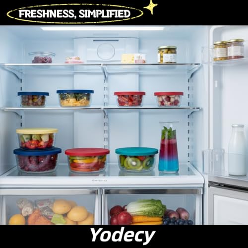 Yodecy Silicone Bowl Lids fit Pyrex Glass Bowls 7200-PC 2 Cup, Yodecy Silicone Bowl Lids fit Anchor Hocking Glass Bowls 7200-PC 2 Cup,Replacement Lids 4.76in(4 Pack Blue-green) - Image 5