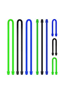 Silicone Twist Ties, Steel-Core Rubber Twist Tie Set for Cords, Cables, and Gear Organization, Reusable and Versatile Cable Ties for Wire Management(Set of 9)