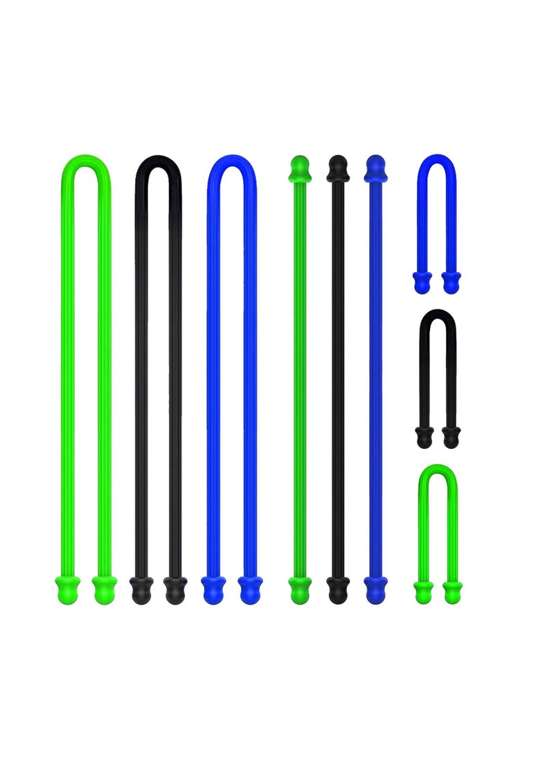 Excefore - Silicone Twist Ties, Steel-Core Rubber Twist Tie Set for Cords, Cables, and Gear Organization, Reusable and Versatile Cable Ties for Wire Management(Set of 9) - Image 1