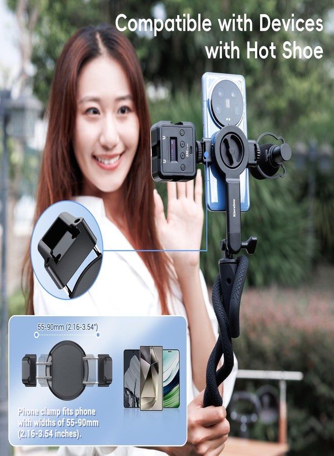 Kiorafoto Extendable Magnetic Flexible Phone Mount,29.5" Wrap Around Phone Holder with Cold Shoe Phone Clamp for iphone 16 15 Android Osmo360 Action 5Pro Insta 360 X5,Selfie Stick Stand for Treadmill Stroller - Image 5