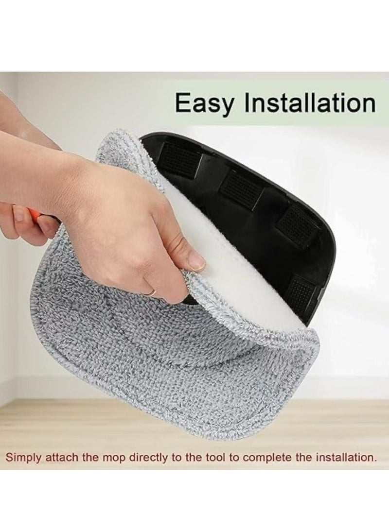 3PCS Microfibre Mop Pads, Reusable Wet & Dry Mop Heads, Grey, Fit All Spray Mops, Spin Mops, Home Office Kitchen Bathroom Wall Cleaning（Square） - Image 2