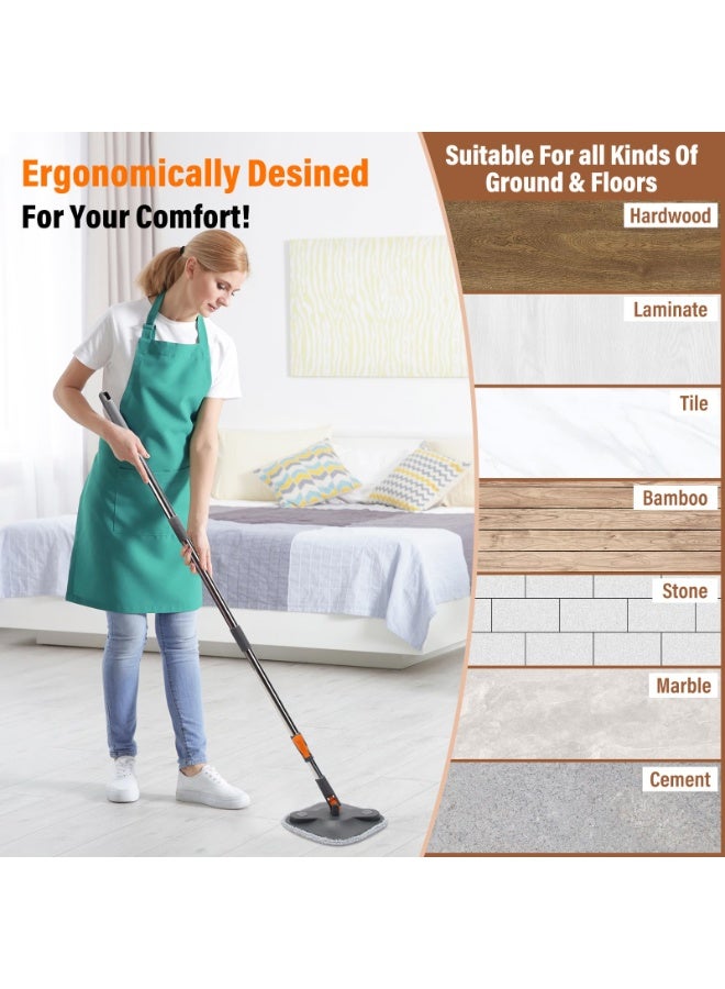 3PCS Microfibre Mop Pads, Reusable Wet & Dry Mop Heads, Grey, Fit All Spray Mops, Spin Mops, Home Office Kitchen Bathroom Wall Cleaning（Square） - Image 5