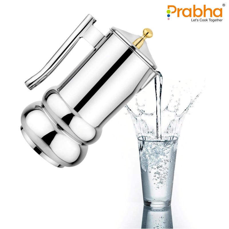 Prabha Premium Stainless Steel Imperia Water Jug - 2000ml Capacity, Ideal for Beverages & Serving - Image 2