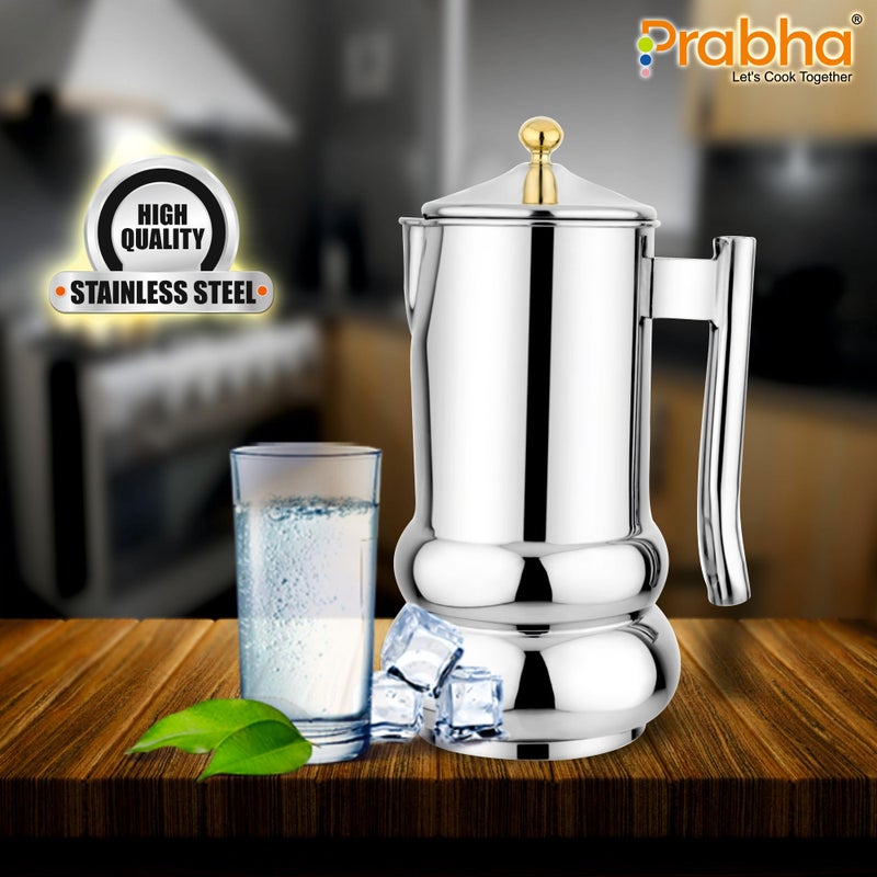 Prabha Premium Stainless Steel Imperia Water Jug - 2000ml Capacity, Ideal for Beverages & Serving - Image 4