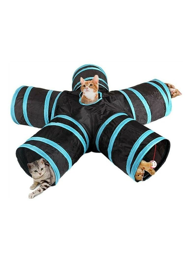 BLOOMING TIME - 5 Way Pet Foldable Durable Tunnel Toys for Cat, Puppy, Kitten, Rabbit - Image 1