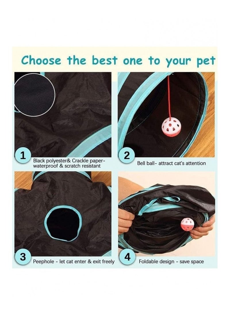 BLOOMING TIME - 5 Way Pet Foldable Durable Tunnel Toys for Cat, Puppy, Kitten, Rabbit - Image 1
