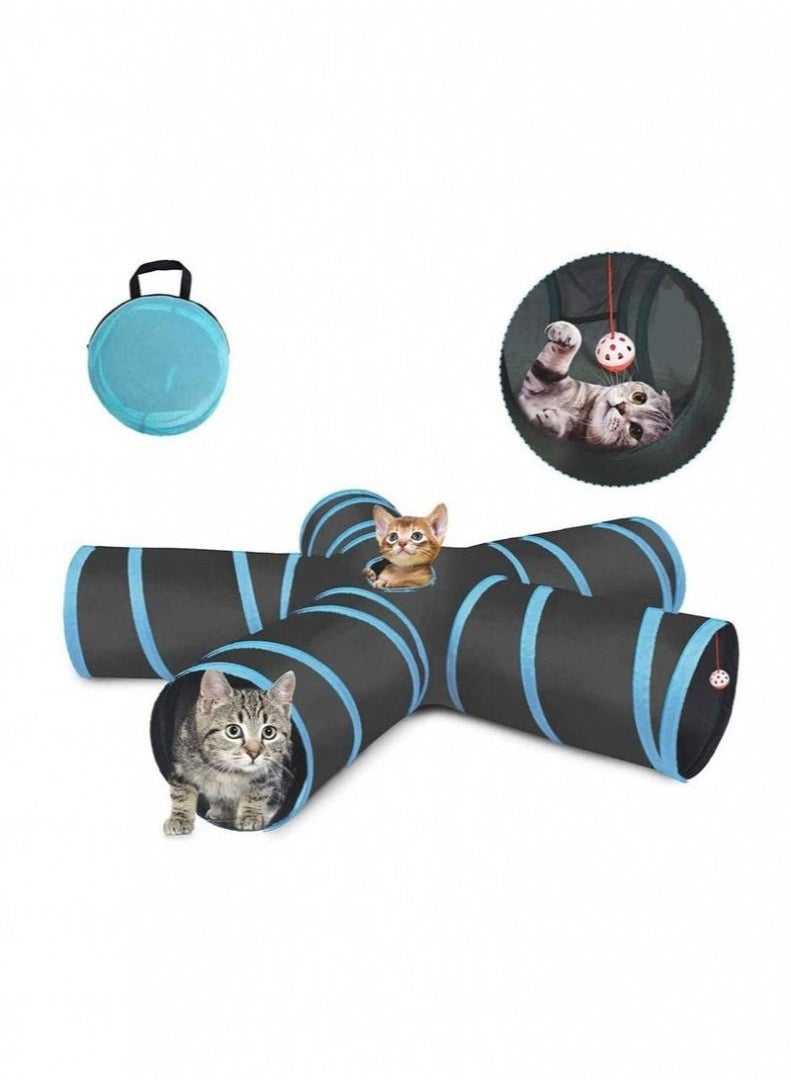 BLOOMING TIME - 5 Way Pet Foldable Durable Tunnel Toys for Cat, Puppy, Kitten, Rabbit - Image 1
