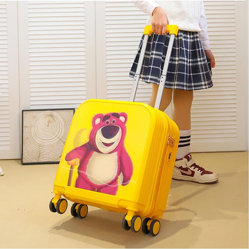 MUMOO BEAR Kids Rolling Luggage Case, 20 Inch Carry on Suitcase with 3D Transform Pattern for Girls Boys, Large Capacity Trolley Case with Universal wheels for School Outdoor Travel (Yellow Strawberry - Image 5