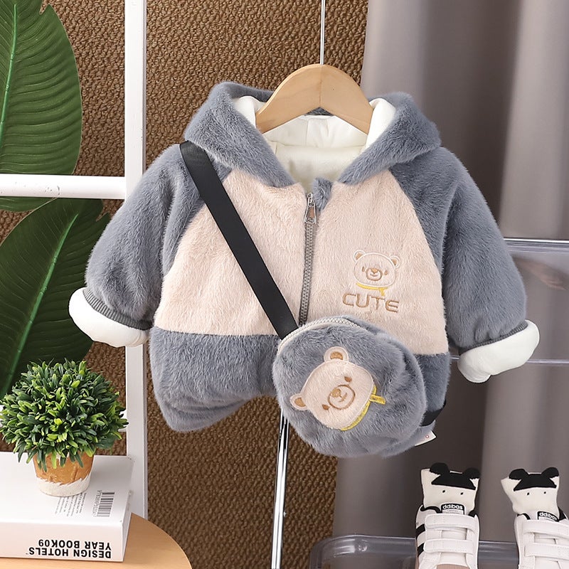 Children'S Clothing Winter New Boys Baby Baby Coat Hooded Warm Long Sleeve Comfortable Cute Coat - Image 3