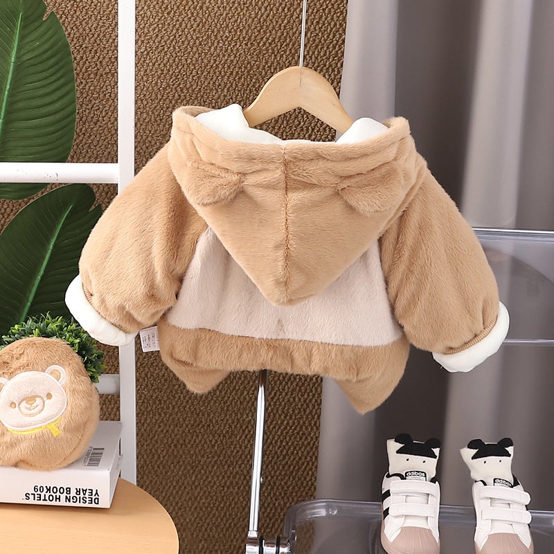 Children'S Clothing Winter New Boys Baby Baby Coat Hooded Warm Long Sleeve Comfortable Cute Coat - Image 5
