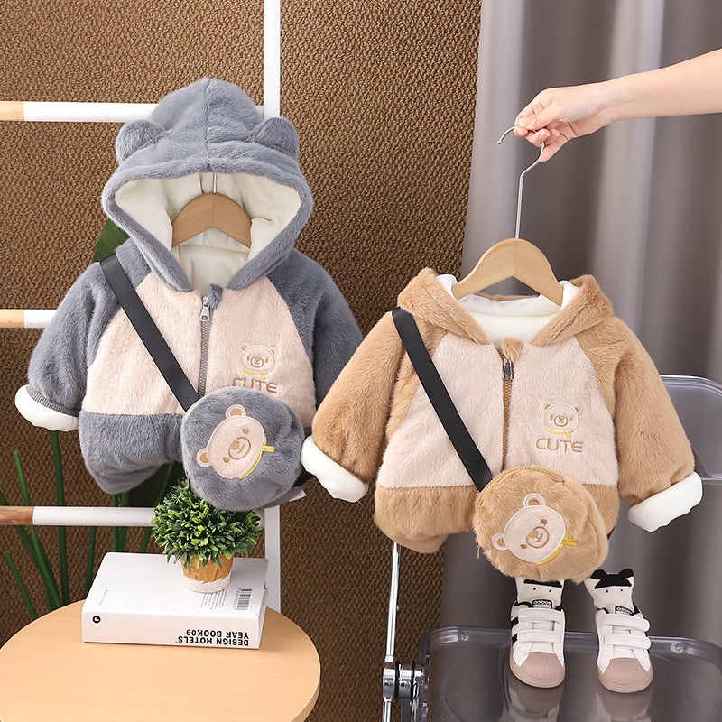 Children'S Clothing Winter New Boys Baby Baby Coat Hooded Warm Long Sleeve Comfortable Cute Coat - Image 2