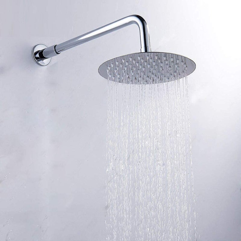 ZAP ZAP Hexa Ultra Slim 304-Grade Stainless Steel 4 Inch Circular Shower Over Head Shower with Arm Combo (15 Inch) - Image 1