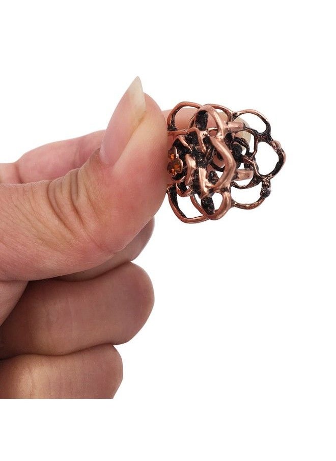 Lizzie Kay - 3 Vintage Rose Mini Small Metal Hair Claws Clips Clamps Girls Ladies Women - Image 1
