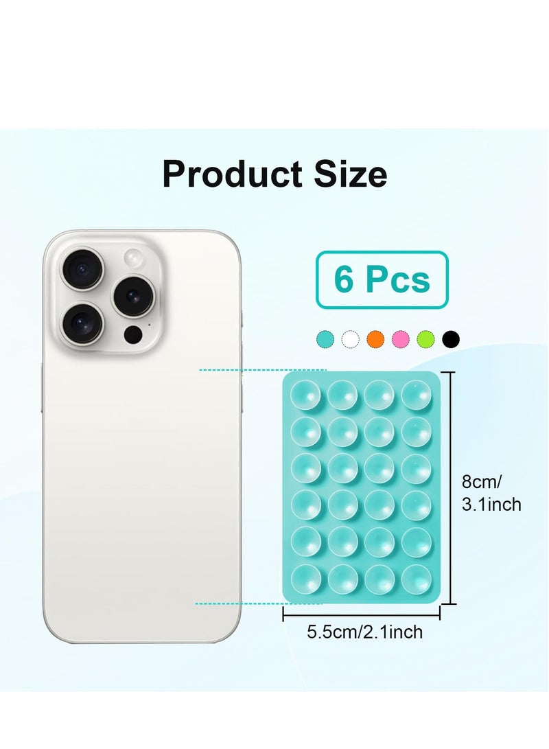 phomemo 6 Pcs Suction Phone Case Mount, Silicone Adhesive Mobile Phone Accessory Holder, Fidget Toy Hands-Free Mirror Shower Holder, Sticky Grip for Tiktok Videos and Selfies (6 Colors)  - Image 3