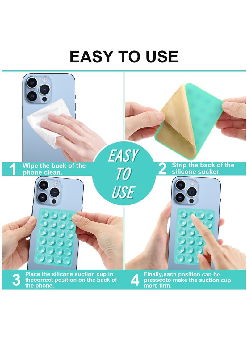 phomemo 6 Pcs Suction Phone Case Mount, Silicone Adhesive Mobile Phone Accessory Holder, Fidget Toy Hands-Free Mirror Shower Holder, Sticky Grip for Tiktok Videos and Selfies (6 Colors)  - Image 5