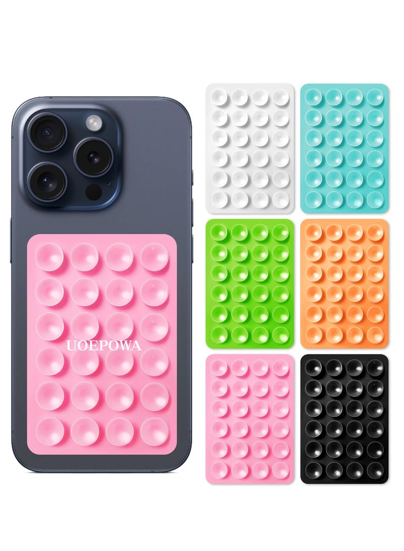 phomemo 6 Pcs Suction Phone Case Mount, Silicone Adhesive Mobile Phone Accessory Holder, Fidget Toy Hands-Free Mirror Shower Holder, Sticky Grip for Tiktok Videos and Selfies (6 Colors)  - Image 2