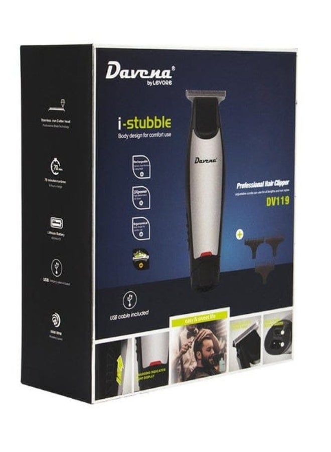 Davena DV119 i-Stubble Low Noise Cordless Beard & Detail Trimmer with 70-Minute Runtime - Image 3