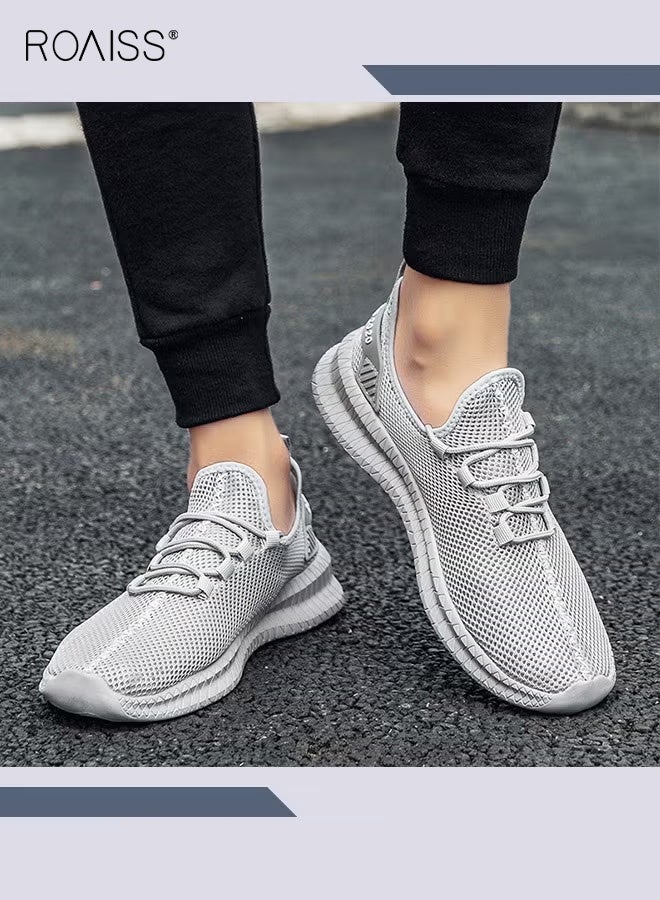 roaiss Men Stylish Sneakers, Low Top Lace up Running Shoes, Casual Versatile Sports Shoes for Men, Lightweight Breathable Trainers with Non-slip Soles and Mesh Upper, Suitable for Daily Wear and Outdoor Activities - Image 5