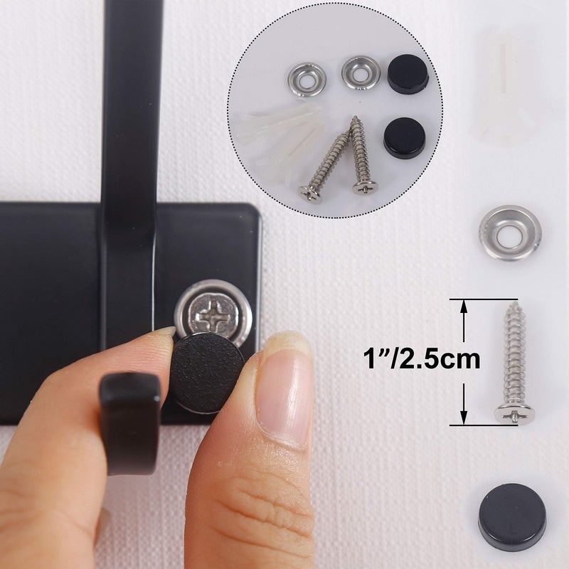 WEBI Coat Rack Wall Mounted,3 Coat Hooks for Hanging Coats,Heavy Duty Metal Hook Rack Hook Rail Coat Hanger Wall Coat Rack with Hooks for Clothes Entryway Jacket,Black - Image 5