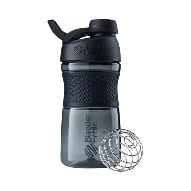 BlenderBottle SportMixer Shaker Bottle Perfect for Protein Shakes and Pre Workout 20Ounce Black