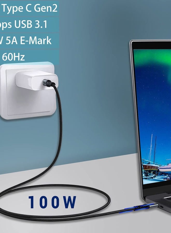SUMPK Short USB C to USB C Cable (1.5ft 2 Packs), 3.1 Gen 2 10Gbps 100W 4K USBC Video High Speed Data Transfer Fast Charging Cord Compatibile with Samsung Galaxy T5 LaCie SSD, MacBook, Display Monitor - Image 2