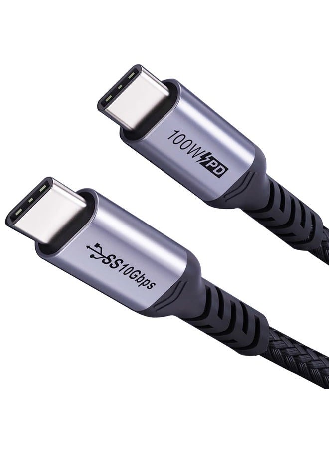 SUMPK Short USB C to USB C Cable (1.5ft 2 Packs), 3.1 Gen 2 10Gbps 100W 4K USBC Video High Speed Data Transfer Fast Charging Cord Compatibile with Samsung Galaxy T5 LaCie SSD, MacBook, Display Monitor - Image 1