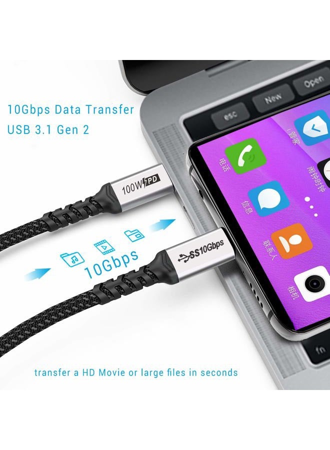 SUMPK Short USB C to USB C Cable (1.5ft 2 Packs), 3.1 Gen 2 10Gbps 100W 4K USBC Video High Speed Data Transfer Fast Charging Cord Compatibile with Samsung Galaxy T5 LaCie SSD, MacBook, Display Monitor - Image 3