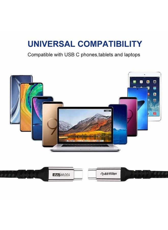 SUMPK Short USB C to USB C Cable (1.5ft 2 Packs), 3.1 Gen 2 10Gbps 100W 4K USBC Video High Speed Data Transfer Fast Charging Cord Compatibile with Samsung Galaxy T5 LaCie SSD, MacBook, Display Monitor - Image 5