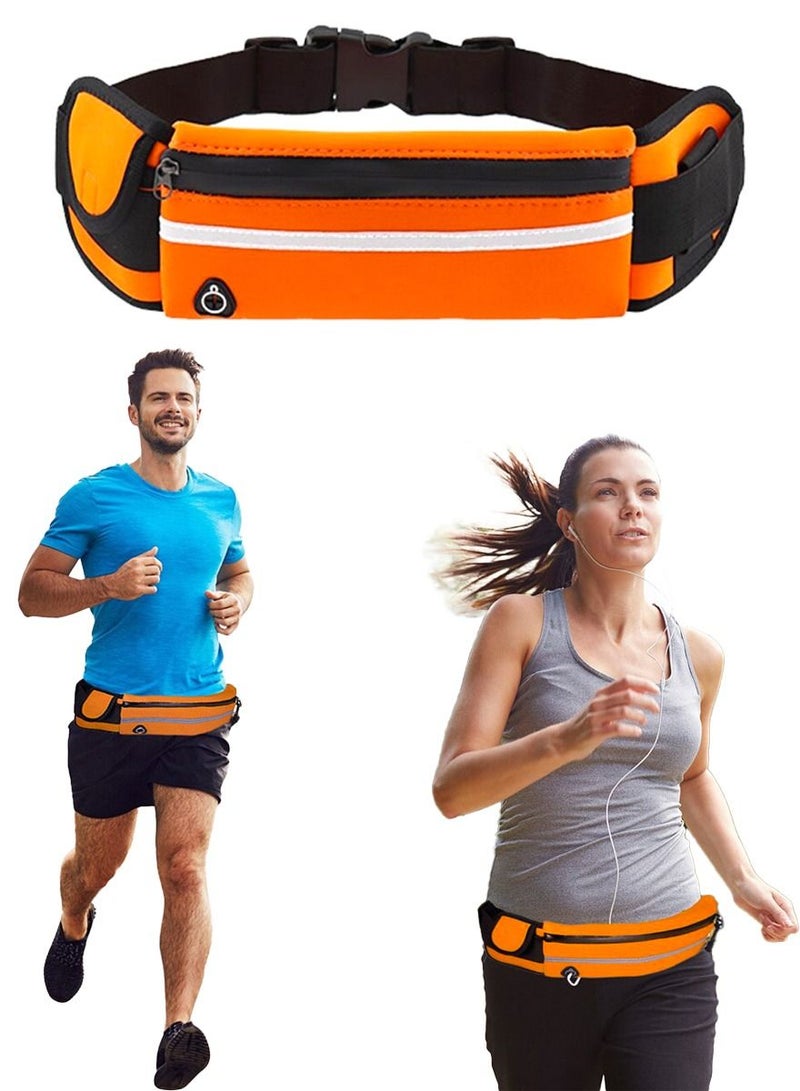 QUTOOB Sports and Workout Waist Bag Money Belt for Running, Cycling, Travelling, Walking, Hiking, Multipockets Running Waist Belt, Dedicated Slots For Water Bottle Keys Mobile Money Headphone  - Image 1