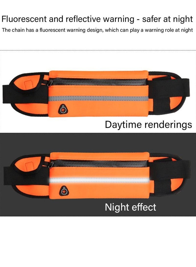 QUTOOB Sports and Workout Waist Bag Money Belt for Running, Cycling, Travelling, Walking, Hiking, Multipockets Running Waist Belt, Dedicated Slots For Water Bottle Keys Mobile Money Headphone  - Image 5
