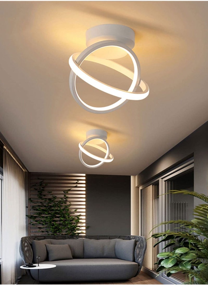 XiuWoo Flush Mount Ceiling Lights,21W Led Ceiling Light Fixtures,Circle Creative Design Modern Small LED Ceiling Lamp for Living Room Kitchen Office Hallway Lights (Warm White)  - Image 3