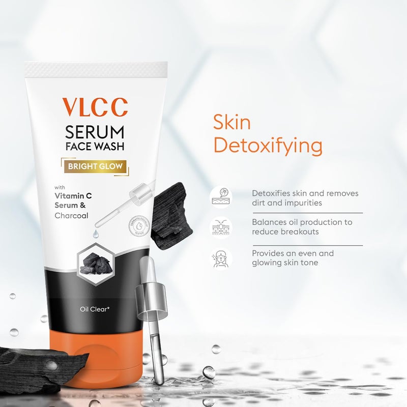 VLCC Vitamin C Charcoal Serum Facewash 150 ml for Oil Control Brightening for AM with Free Hyaluronic Acid Aloe Vera Serum Facewash 150 ml to Strengthen Skin Barrier for PM B1G1 - Image 4