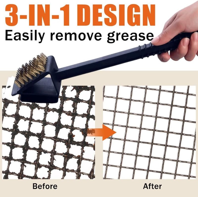 KASTWAVE Elegant upgraded practical design 3-in-1 Bird Cage Cleaning Brush, Multi-Function Bird Droppings Cleaner, Scraper and Scrub Pad in One Tool, Black, Steel and Plastic, 0.16 kg Fixed & portable compatible - Image 3